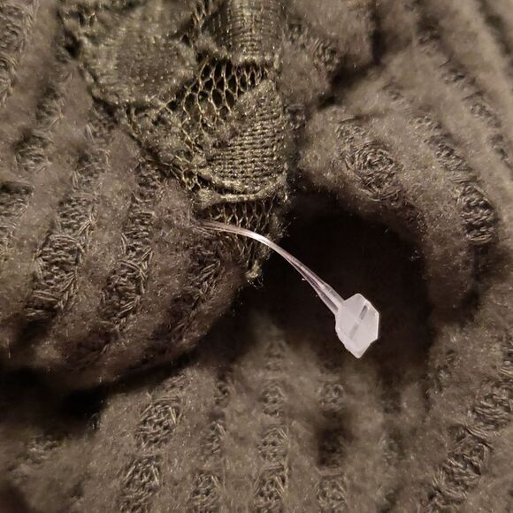 Ten Sixty Sherman Girls Waffle Knit Lace Detail Long Sleeve Knot Front Top Sz XL - Picture 4 of 5